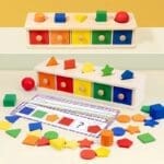 WOODEN COLOR & SHAPES SORTING BOX