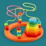 BEADS AROUND THE TOWER AND RAINBOW STACKING PLAY FOR KIDS
