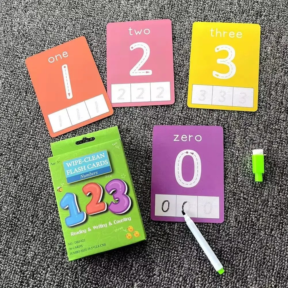 599-1.Jpg 123 Flash Cards Wipe N Clean - Image 1