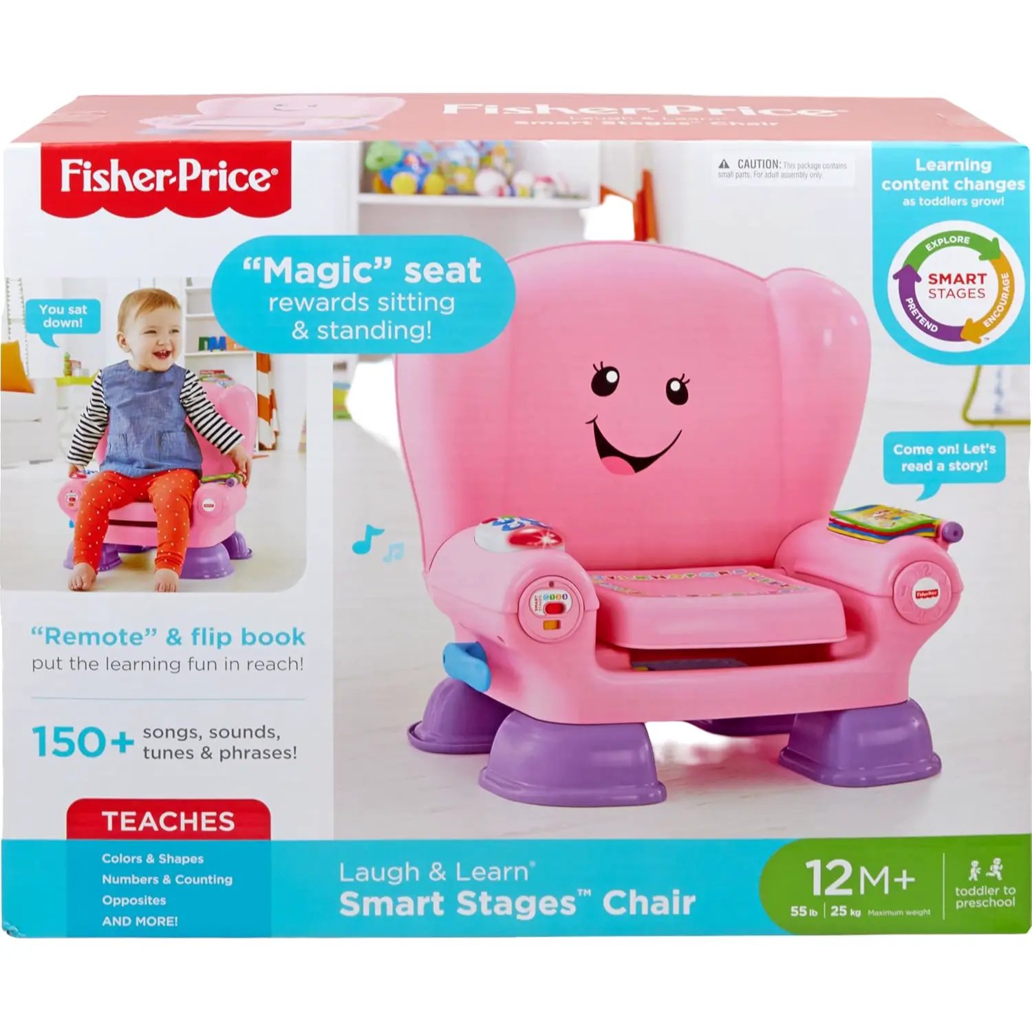 880.Jpg Fisher Price Laugh And Learn Smart Stages Chair With Lights And Sounds, Blue - Image 1