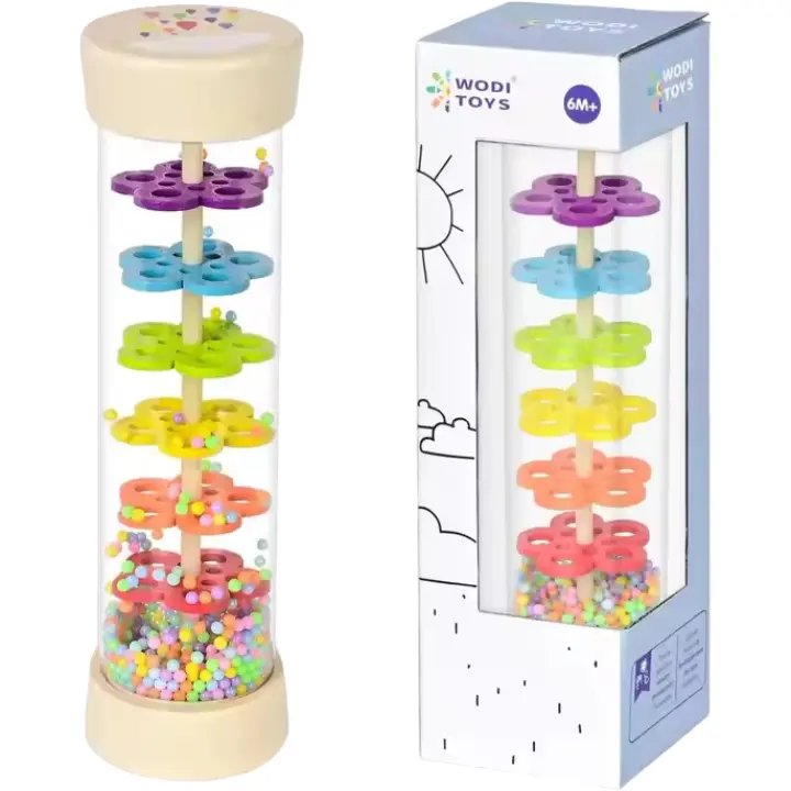 971.Jpg 7 Inch Wooden Rain Stick Montessori Toys For Babies 6-12 Months,Baby Rattle Shaker Sensory Developmental Toy - Image 1