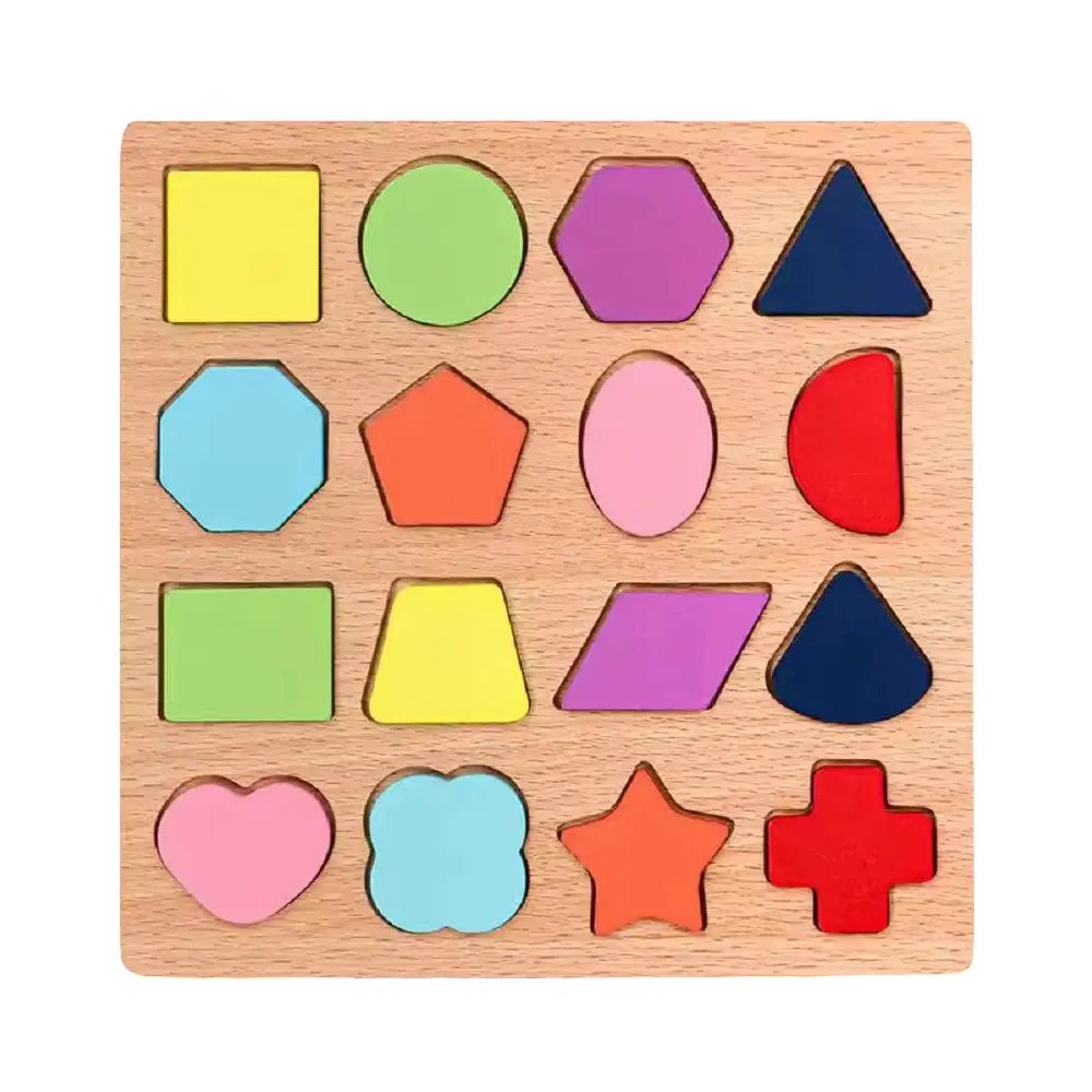 975.Jpg Wooden Geometric Color And Shape Board - Image 1
