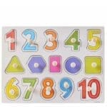 WOODEN PUZZLE NUMBER N SHAPE KNOB BOARD