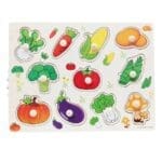 WOODEN PUZZLE VEGETABLES KNOB BOARD