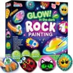 12 Rock Painting Kit- Glow in The Dark, 43 Pcs Arts and Crafts for Kids
