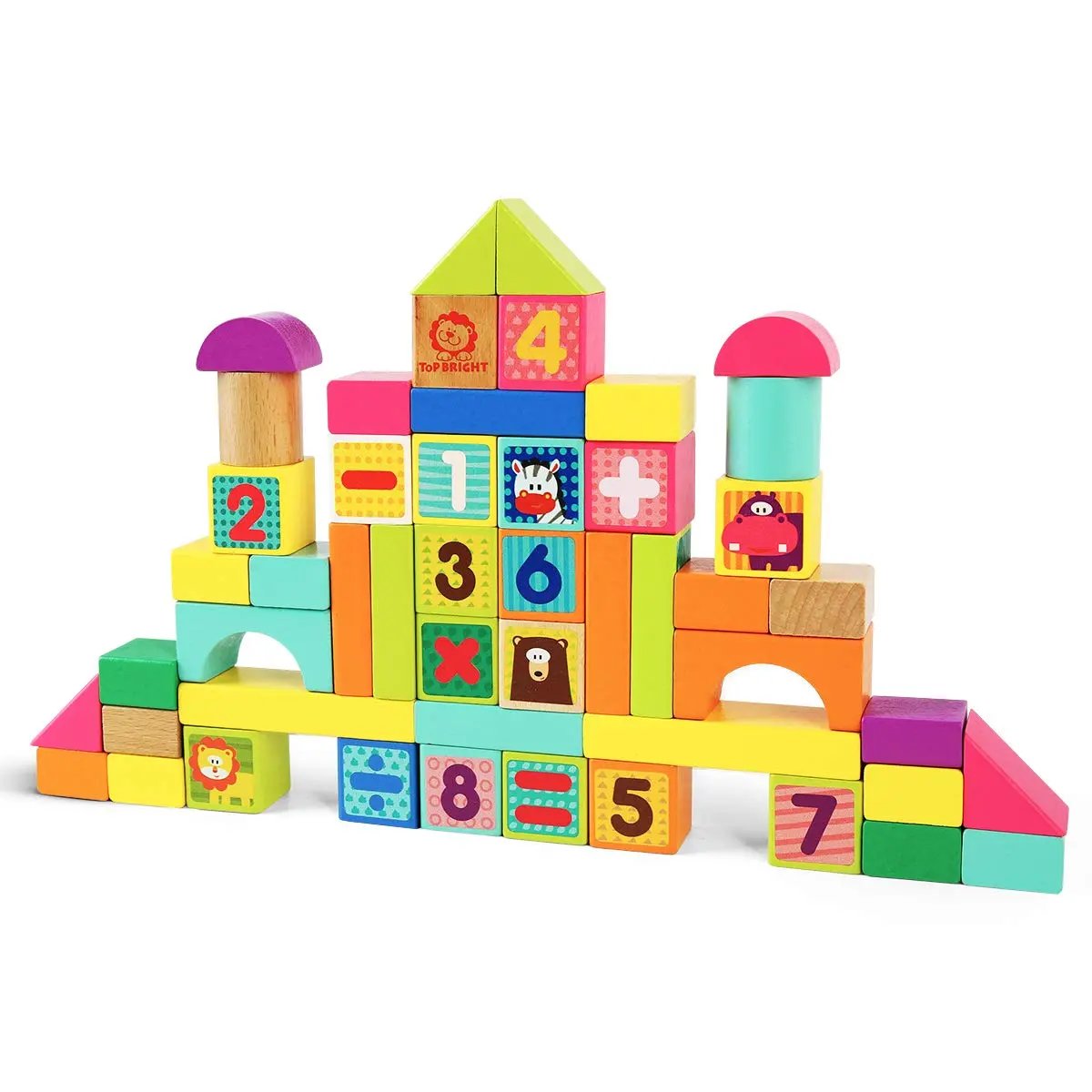 1411.Jpg 34 Pcs Wooden Bricks For Little Beginners - Image 1