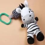 FABRIC HANGING ZEBRA PINK AND BLACK TOY