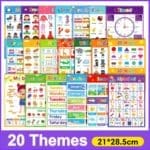 20 Pcs Themes Alphabet learning posters A4 Sizes