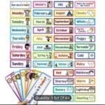 40 Pcs Learning Cards on Weather, Days of the Week, Seasons and Months of the year