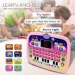 Kids Educational Tablet With LED Screen, Teaching Alphabet, Numbers and Music