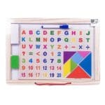 DOUBLE-SIDED WRITING SLATE BOARD WITH MAGNETIC ALPHABETS