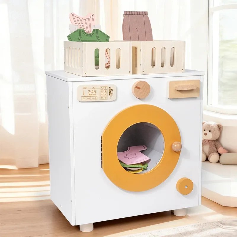 WOODEN PRETEND FRONTLOAD WASHING MACHINE FOR KIDS