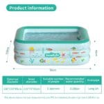 Premium Thickness Inflatable Swimming Pool Outer Size: 150*110*45cm; Inner Size: 115*75*45cm